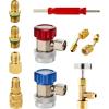 imageOrion Motor Tech AC Adapter Tool Kit 8Piece AC Gauge Hose Conversion Adapters Including R134A Can Tap R134A Quick Couplers R410 Adapters Tank Adapter and Valve Core Remover