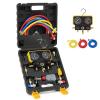 imageOrion Motor Tech AC Manifold Gauge Set for R134a R12 R22 R502 Refrigerants Automotive AC Gauge Set Precision Refrigerant Gauge Kit with 5 Hose Tank AC Adapters Adjustable Couplers Can Tap
