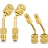 imageOrion Motor Tech R410a Adapter 516quot Female to 14quot Male Air Conditioner ampamp Hose Connectors for R410a Refrigerant Mini Split HVAC Recharging ampamp More Set of 4 Angled Adapters
