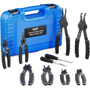 imageOrion Motor Tech 10pc Snap Ring Pliers Set Internal ampamp External Circlip Pliers With Bent ampamp Straight Pliers Hook Pick Heavy Duty Removal Tool Storage Case ampamp Gloves