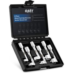 imageOrion Motor Tech 12quot Dr Diesel Injector Socket Wrench Set 6pc 12pt Diesel Fuel Socket Set with 12 14 16 17 18 19mm Wrenches LType Diesel Mechanic Tool for Dismantling Fuel Line with Case