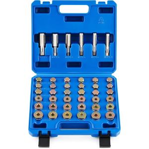 imageOrion Motor Tech 150pc Oil Drain Plug Repair Kit in M13 M15 M17 M20 M22 Sizes Metric Oil Drain Pan Thread Repair Kit with Crush Washers Thread Taps Drain Plugs and Carry Case Rethreading Tools