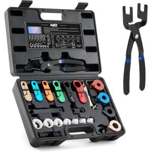 imageOrion Motor Tech 26pc Fuel Line Disconnect Tool Set Master Quick Disconnect Tool Kit with Fuel and AC Disconnect Pliers Fuel Line Removal Tool Set for AC Fuel ampamp Transmission Systems Black