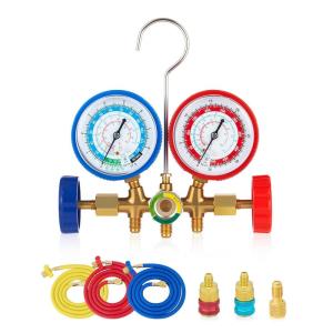 imageOrion Motor Tech 5FT HVAC Gauges Fits for R134A R12 R22 R502 AC Gauge Set with Quick Couplers Adapter for Car AC System Automotive Air Conditioning Maintenance