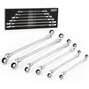 imageOrion Motor Tech 6Piece Ratcheting Wrench Set Metric 819 mm Flex Head Ratcheting Wrench Set Extra Long Ratchet Wrench Set with 72 Tooth Gear ampamp Double Box End
