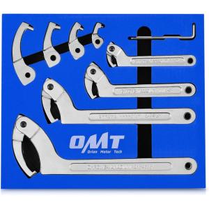 imageOrion Motor Tech 8pc Adjustable Pin Spanner Wrench Tool Set Spanner Nut Wrench Tools with Changeable Heads for Pipes Heating Cars Coilover Hook Wrenches for Suspension System 34quot to 6110quot