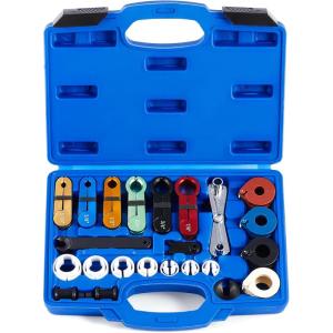 imageOrion Motor Tech Master Quick Disconnect Tool Set 25pc Line Disconnect Tool Kit for AC Fuel ampamp Transmission Systems Fuel Line Disconnect Tools for Mechanics Compatible with Ford Chevy GM More RedBlue