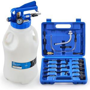 imageOrion Motor Tech Oil Extractor Pump and Dispenser Tool Kit 10L Pneumatic Transmission Fluid Bleeder Set 26gal 2 Way Vacuum Fluid Evacuator and Filler Oil Change Kit 15 ATF Refill Adapters 3 Hoses