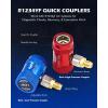 imageOrion Motor Tech R1234yf Quick Couplers Set R1234yf Adapter Tool Kit with SelfSealing ampamp Puncture Can Tap High ampamp Low R1234yf Couplers Set with Valve Core Remover for 14quot ampamp 12quot HVAC Charging Hoses