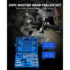 imageOrion Motor Tech Gear Puller Set 3quot 4quot 6quot 8quot Bearing Puller Kit 24pc 2 Jaw ampamp 3 Jaw Gear Puller with Reversible Jaws Heavy Duty Pulley Puller Tool for Pulley Gear Bearing Flywheel Removal