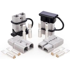 imageOrion Motor Tech Wire Connector 2 Pack 50A Wire Harness Plug Kit for 6 to 12 Gauge Cables 12V to 36V Battery Quick Connect Disconnect Set for Car Bike ATV Winches Lifts Motors More Set of 2 Redgray