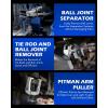 imageOrion Motor Tech Ball Joint Separator Pitman Arm Puller Tie Rod End Tool Set for Front End Service 3pc Heavy Duty Pitman Arm Tie Rod Puller and Ball Joint Removal Tool Kit with CaseMaster