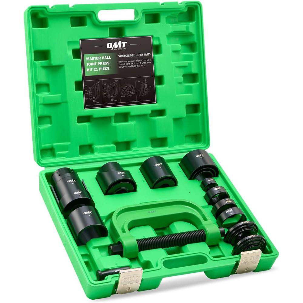 imageOrion Motor Tech Master Ball Joint Press Kit Ball Joint Removal Tool Kit for Ball Joint U Joint and Brake Anchor Pin Removal 21pc Ball Joint Tool Set with Ball Joint Press and Universal Adapters