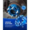 imageOrion Motor Tech 6x55 Wheel Spacers 2 Inch Blue Wheel Spacer Kit with M14x15 Studs Compatible with Chevy Silverado 1500 Chevrolet Tahoe GMC Yukon Suburban 108mm Bore Blue Wheel Spacersblue