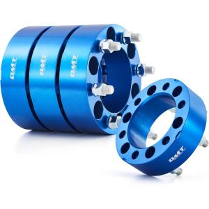 imageOrion Motor Tech 6x55 Wheel Spacers 2 Inch Blue Wheel Spacer Kit with M14x15 Studs Compatible with Chevy Silverado 1500 Chevrolet Tahoe GMC Yukon Suburban 108mm Bore Blue Wheel Spacersblue