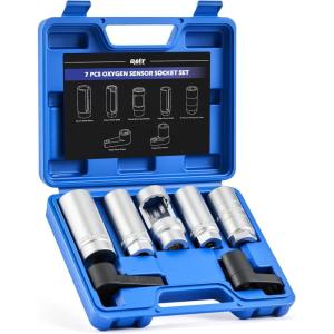 imageOrion Motor Tech 7pc Oxygen Sensor Socket Set 12 ampamp 38 in Drive O2 Sensor Removal Set with 22 mm 27 mm 29 mm Sockets Oxygen Thermal Oil Pressure Sensor Removers for Oil Vacuum Fuel Injector Switch