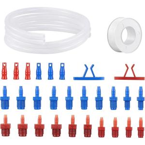 imageOrion Motor Tech Master Cylinder Bleeder Kit Compatible with 14151 31pc Complete Brake Bleeder Tool Kit with SAE amp Metric Fittings 22 in Clear Hose Clips and PTFE Tape Universal FitPro