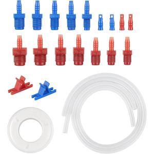 imageOrion Motor Tech Master Cylinder Bleeder Kit Compatible with 14151 31pc Complete Brake Bleeder Tool Kit with SAE amp Metric Fittings 22 in Clear Hose Clips and PTFE Tape Universal FitStandard