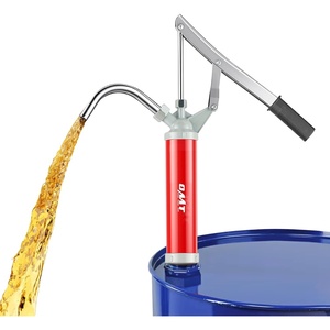 image:imageOMT 55 Gallon Drum Pump Lever Action Barrel Pump for 15 to 55 gal Drums  Heavy Duty Barrel Hand Pump with Telescoping Suction Tube Transferring Heating Oil Motor Oil Transmission FluidRed Lever Action Steel Pump