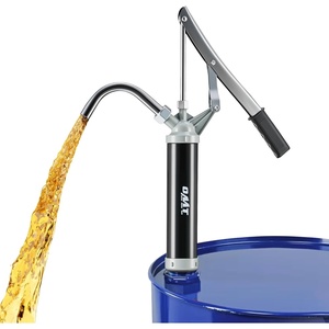 image:imageOMT 55 Gallon Drum Pump Lever Action Barrel Pump for 15 to 55 gal Drums  Heavy Duty Barrel Hand Pump with Telescoping Suction Tube Transferring Heating Oil Motor Oil Transmission FluidBlack Lever Action Steel Pump
