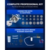 image:imageOMT 2 in 1 Brake Caliper Compression Tool amp Radiator Fluid Bleeder Kit  Handheld Vacuum Pump Brake Bleeder Tool Set Disc Brake Pad Service Tool with Thrust Bolt Retaining Plates amp 18 AdaptersBlue