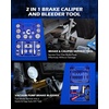 image:imageOMT 2 in 1 Brake Caliper Compression Tool amp Radiator Fluid Bleeder Kit  Handheld Vacuum Pump Brake Bleeder Tool Set Disc Brake Pad Service Tool with Thrust Bolt Retaining Plates amp 18 AdaptersBlue