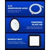 image:imageOMT 5 Gal Vacuum Chamber amp 35 CFM Pump Kit for Resin Degas Blue  Safe Overheat Protection 14HP Pump Pulls to 375 Microns SS Pot with 05 Tempered Glass Lid 5ft Hose IncludedBlack