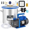 image:imageOMT 5 Gal Vacuum Chamber amp 35 CFM Pump Kit for Resin Degas Blue  Safe Overheat Protection 14HP Pump Pulls to 375 Microns SS Pot with 05 Tempered Glass Lid 5ft Hose IncludedBlue