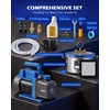 image:imageOMT 5 Gal Vacuum Chamber amp 35 CFM Pump Kit for Resin Degas Blue  Safe Overheat Protection 14HP Pump Pulls to 375 Microns SS Pot with 05 Tempered Glass Lid 5ft Hose IncludedBlue