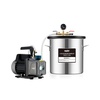 image:imageOMT 5 Gal Vacuum Chamber amp 35 CFM Pump Kit for Resin Degas Blue  Safe Overheat Protection 14HP Pump Pulls to 375 Microns SS Pot with 05 Tempered Glass Lid 5ft Hose IncludedBlack