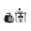 image:imageOMT 5 Gal Vacuum Chamber amp 35 CFM Pump Kit for Resin Degas Blue  Safe Overheat Protection 14HP Pump Pulls to 375 Microns SS Pot with 05 Tempered Glass Lid 5ft Hose IncludedBlack