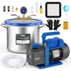 image:imageOMT 5 Gal Vacuum Chamber amp 35 CFM Pump Kit for Resin Degas Blue  Safe Overheat Protection 14HP Pump Pulls to 375 Microns SS Pot with 05 Tempered Glass Lid 5ft Hose IncludedBlue