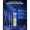 image:imageOMT Manual Fluid Extractor Syringe Pump for Auto Oil Change 350mL Blue  Heat amp ChemicalResistant Polypropylene ORing amp Rubber Leakproof Seal Clear Quart amp mL Scales 3 Hoses for Suction Fillblue