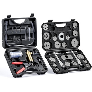 image:imageOMT 2 in 1 Brake Caliper Compression Tool amp Radiator Fluid Bleeder Kit  Handheld Vacuum Pump Brake Bleeder Tool Set Disc Brake Pad Service Tool with Thrust Bolt Retaining Plates amp 18 AdaptersBlack