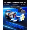 image:imageOMT 12V 20 GPM Fuel Transfer Pump with Manual Nozzle amp Filter  20 GPM High Flow Gasoline amp Diesel Transfer Pump Portable Electric Fuel Pump for Trucks Tractors Farm amp Jobsite Use12GPM Diesel Pump Kit with Case
