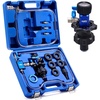 image:imageOrion Motor Tech Coolant Vacuum Refill Kit Cooling System Vacuum Fill Tool with Leak Detector 5 Round Adapters 1 Conical Adapter Radiator Coolant Fill Kit with DualMovement Gauge for Vacuum LeakBlue